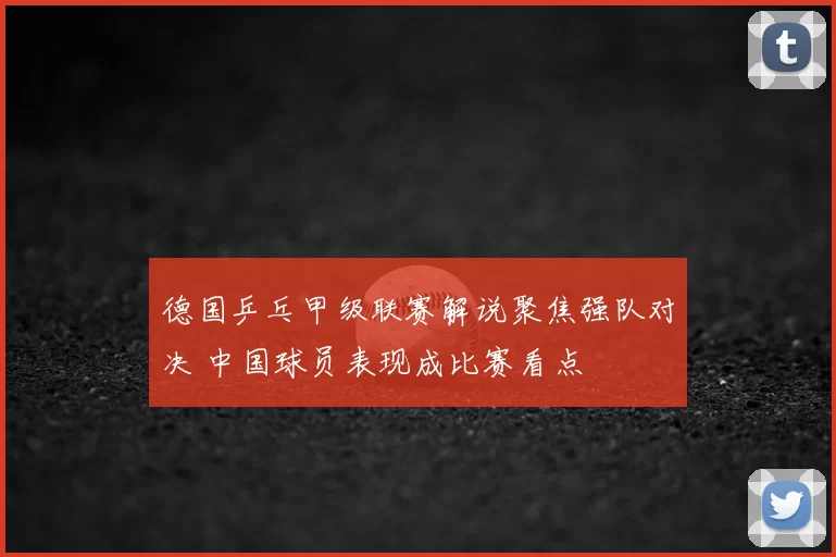 德国乒乓甲级联赛解说聚焦强队对决 中国球员表现成比赛看点